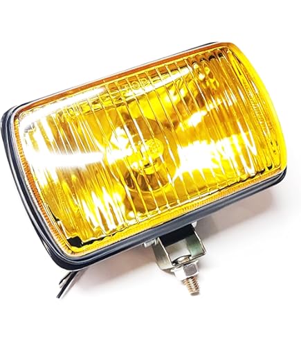 Amazon | トラック用 角型 H3 ハロゲン フォグランプ 作業灯 イエロー